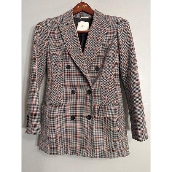 WILFRED NEW MARGAUX BLAZER DOUBLE BREASTED CHECK BLAZER 2 - Picture 1 of 10